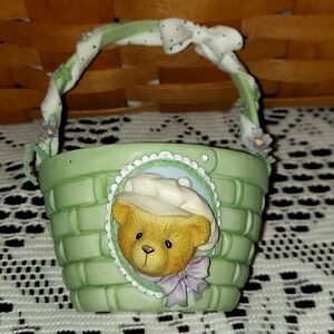 Cherished Teddies Ceramic Easter Basket